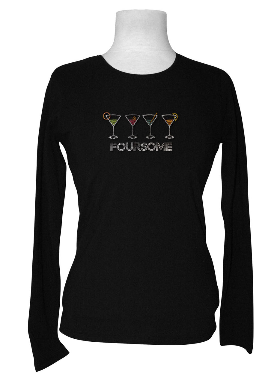 Foursome Rhinestone Long Sleeve Tee